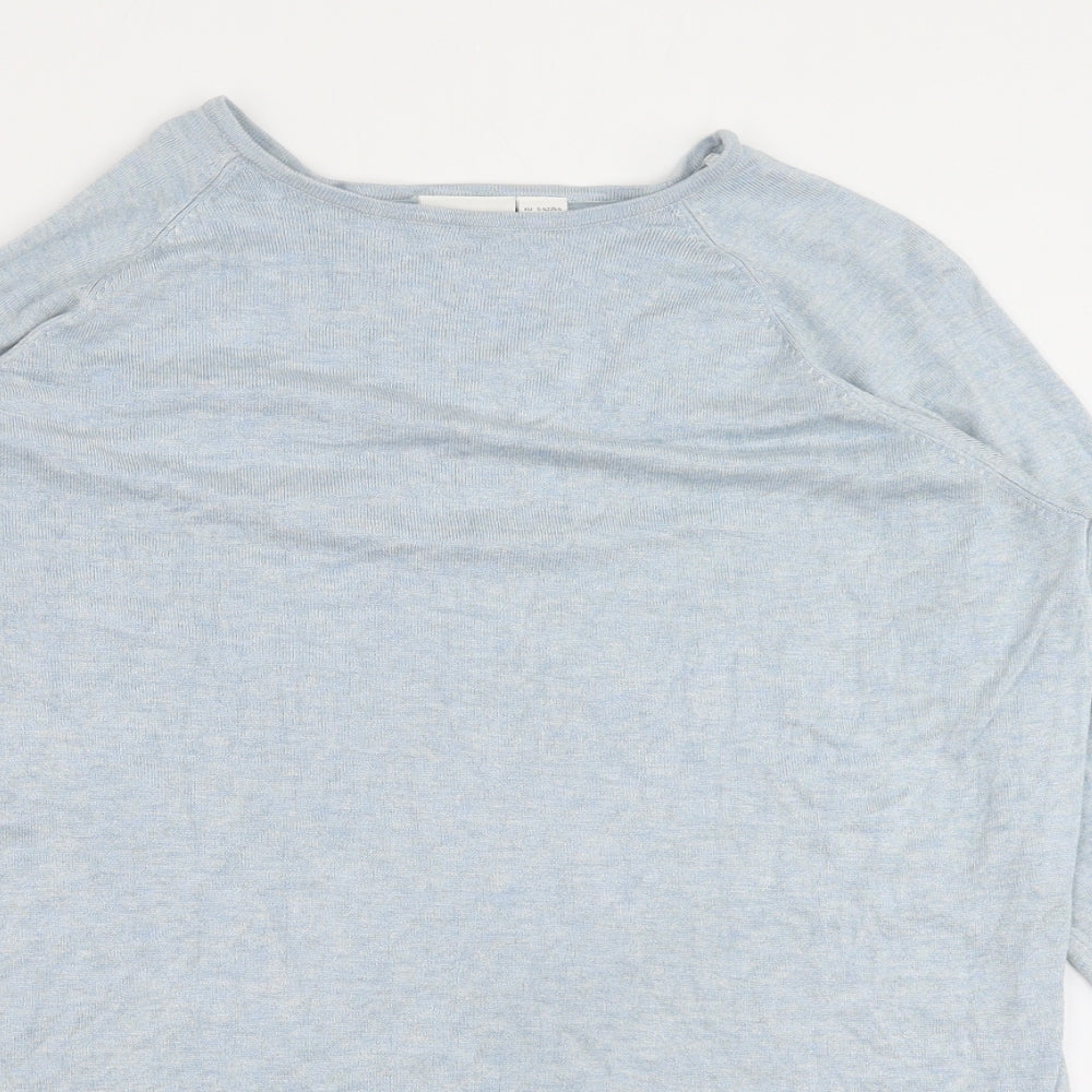 Only Carmakoma Womens Blue Round Neck Acrylic Pullover Jumper Size 14