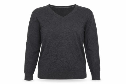 Gap Womens Grey V-Neck Cotton Pullover Jumper Size XS