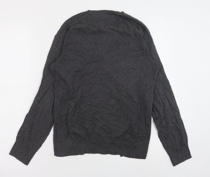 Gap Womens Grey V-Neck Cotton Pullover Jumper Size XS