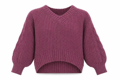 SO Womens Purple V-Neck Polyester Pullover Jumper Size S