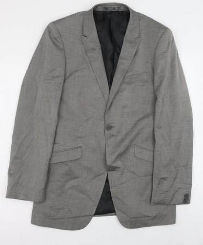 topma Mens Grey Polyester Jacket Blazer Size 40