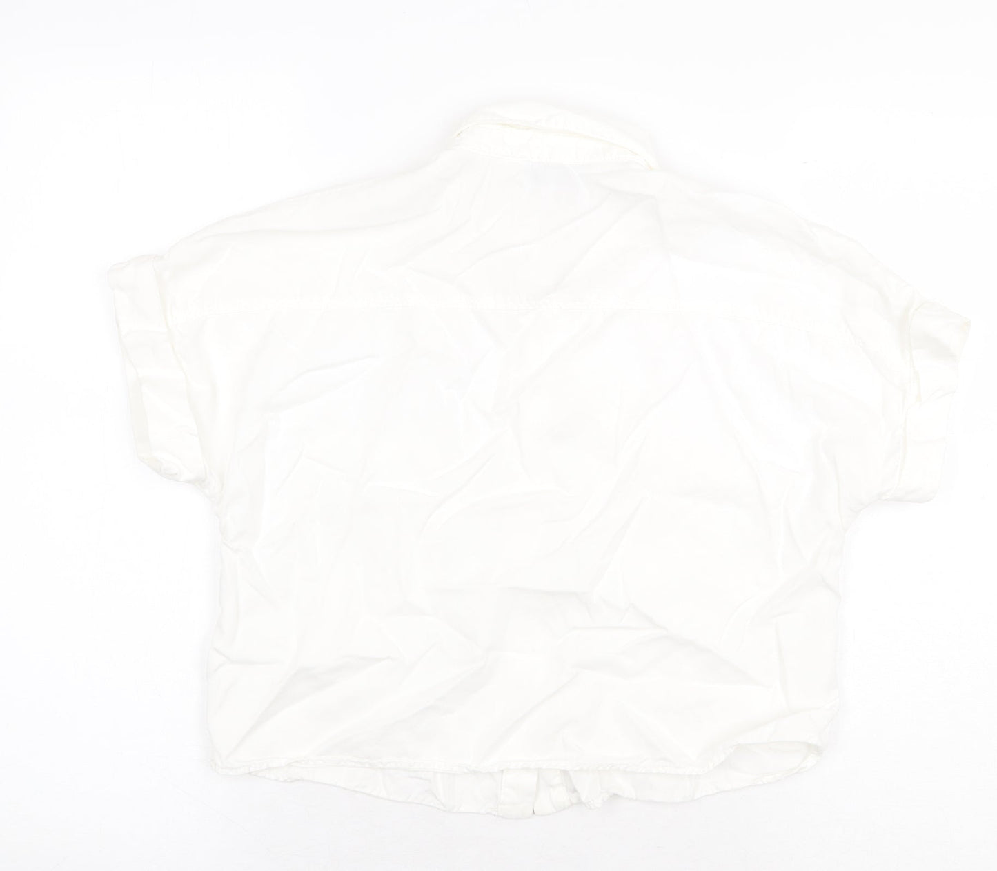 Womens UK Size S Zara White Basic Button-Up