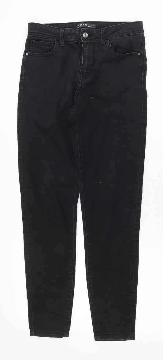 Denim & Co. Womens Black Cotton Skinny Jeans Size 10 Regular Zip