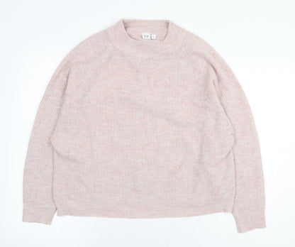 Gap Womens Pink Crew Neck Acrylic Pullover Jumper Size L