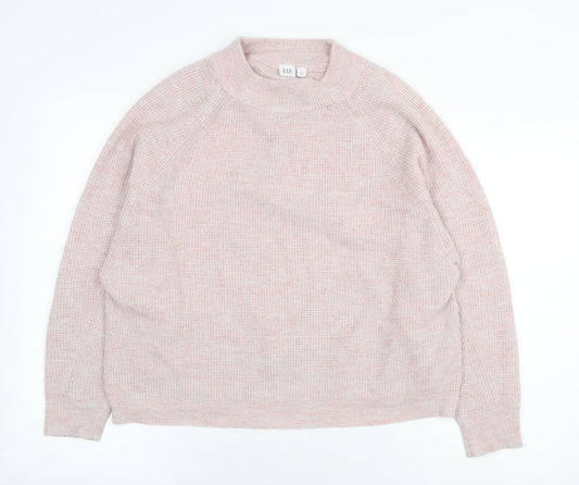 Gap Womens Pink Crew Neck Acrylic Pullover Jumper Size L