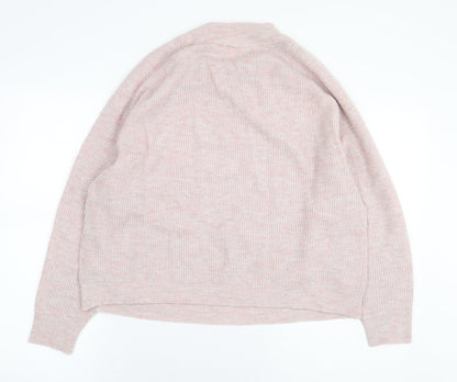 Gap Womens Pink Crew Neck Acrylic Pullover Jumper Size L