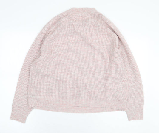 Gap Womens Pink Crew Neck Acrylic Pullover Jumper Size L