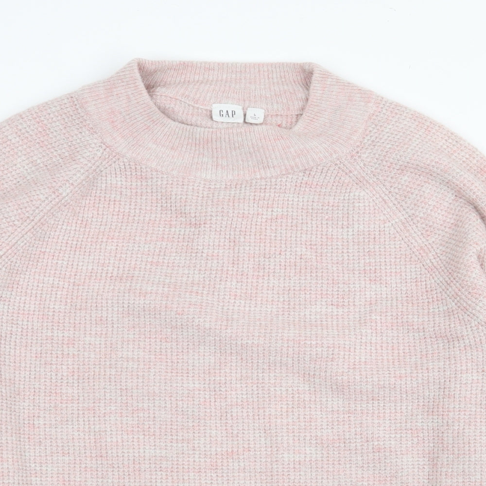 Gap Womens Pink Crew Neck Acrylic Pullover Jumper Size L