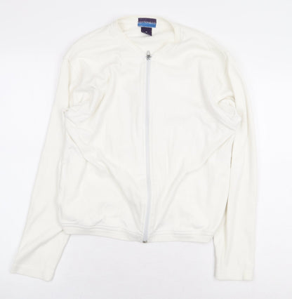 Cotton & Co Womens White Jacket Size M Zip