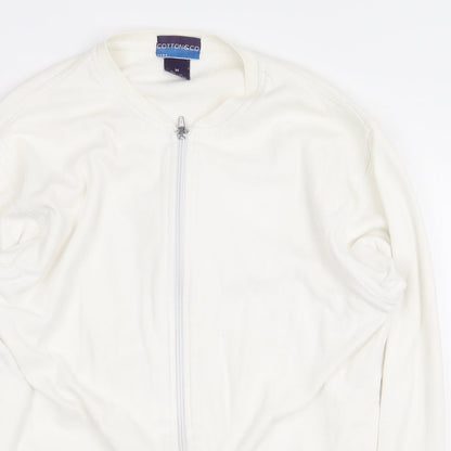 Cotton & Co Womens White Jacket Size M Zip