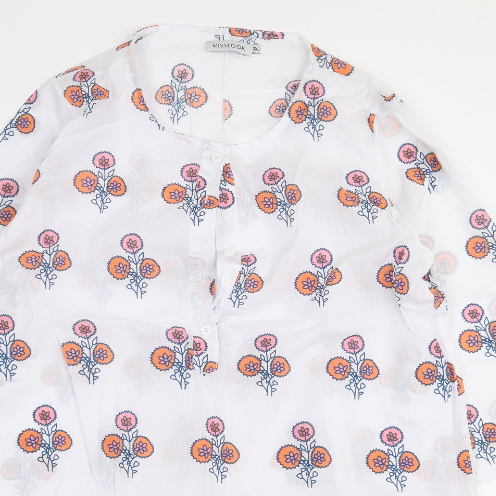 Womens UK Size 3XL MissLook White Basic Blouse