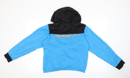 Awsome sports Mens Blue Cotton Pullover Hoodie Size S