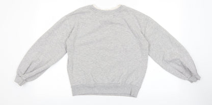 River Island Girls Grey 100% Cotton Pullover Sweatshirt Size 11-12 Years Pullover - Luxe