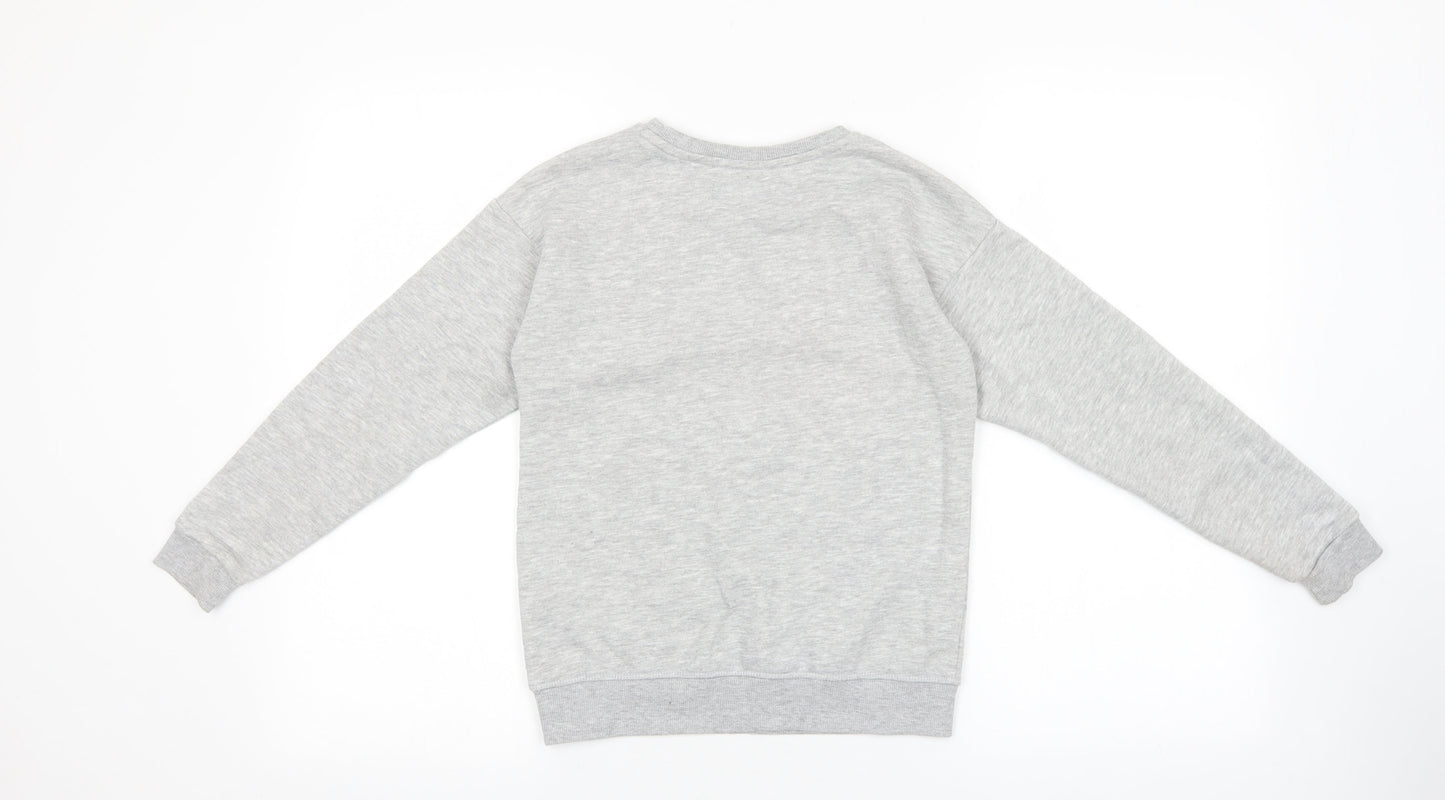 Primark Girls Grey Cotton Pullover Sweatshirt Size 9-10 Years Pullover - Stay Happy be You