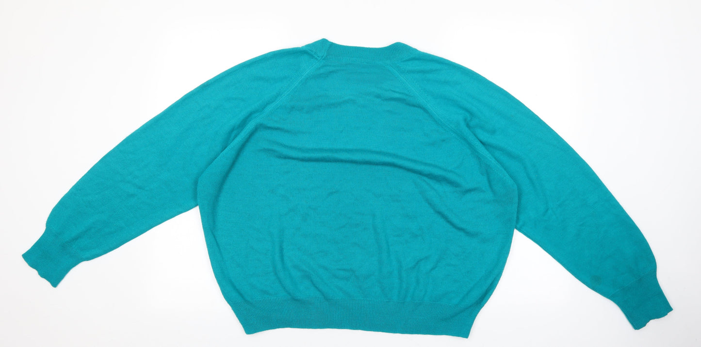 Womens UK Size 20 Preworn Green Pullover Jumper