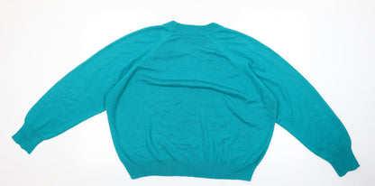 Womens UK Size 20 Preworn Green Pullover Jumper