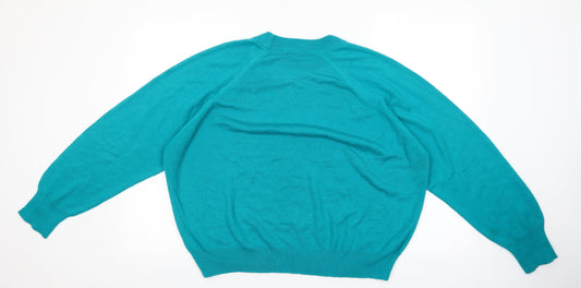 Womens UK Size 20 Preworn Green Pullover Jumper