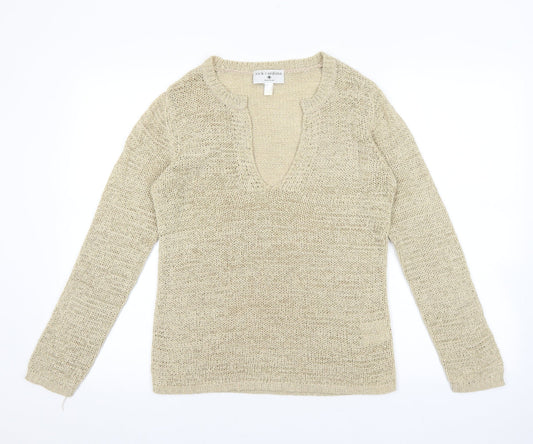Womens UK Size 8 Rick Cardona Beige Pullover Jumper