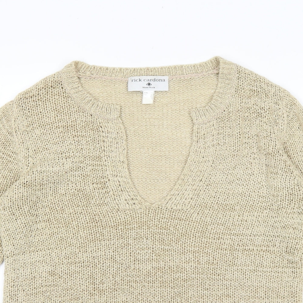 Womens UK Size 8 Rick Cardona Beige Pullover Jumper