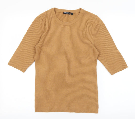 Womens UK Size S Brave Soul Orange Basic T-Shirt