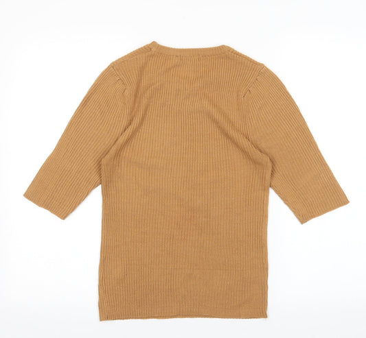 Womens UK Size S Brave Soul Orange Basic T-Shirt