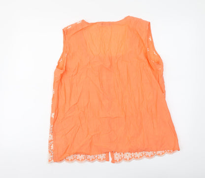 Womens UK Size 12 Roman Orange Basic Tank