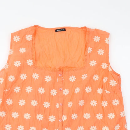 Womens UK Size 12 Roman Orange Basic Tank