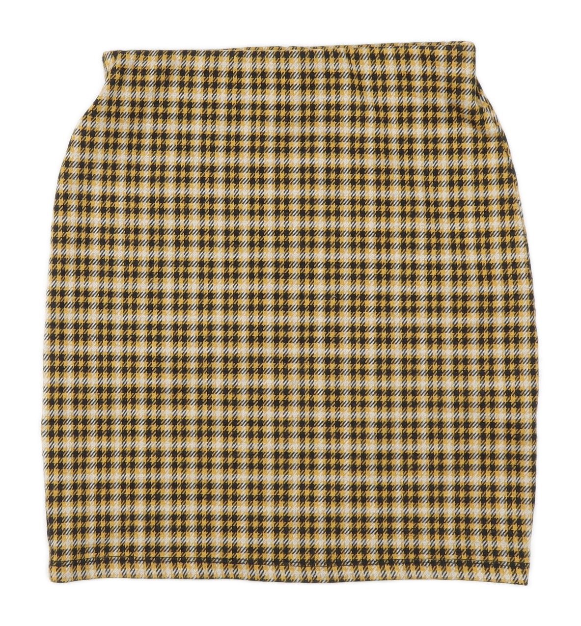 New Look Womens Yellow Plaid Polyester Bandage Skirt Size 6