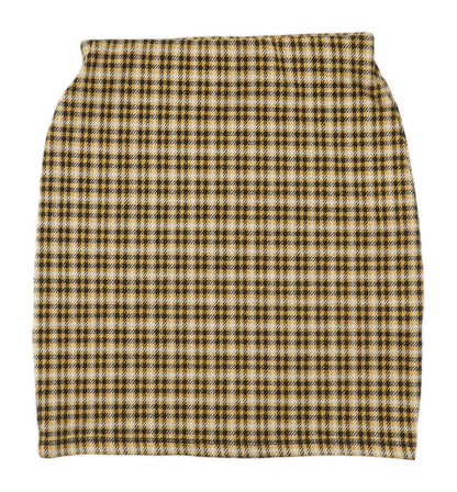 New Look Womens Yellow Plaid Polyester Bandage Skirt Size 6