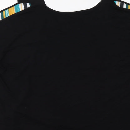 Papaya Womens Multicoloured Striped Polyester Basic Blouse Size 18 Scoop Neck - Cold Shoulder