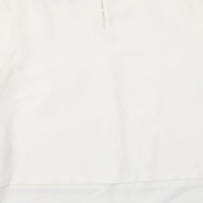 Dorothy Perkins Womens Ivory Polyester Basic T-Shirt Size 14 Round Neck - Chiffon Trim