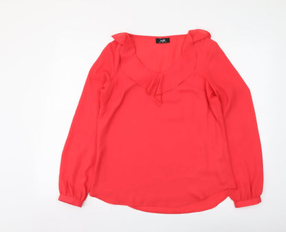 Womens UK Size 8 Wallis Red Basic Blouse