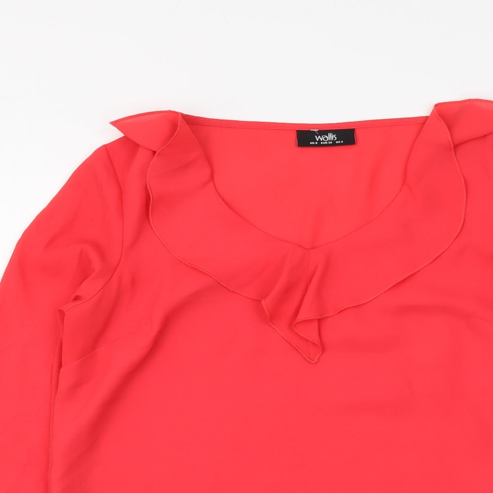 Womens UK Size 8 Wallis Red Basic Blouse