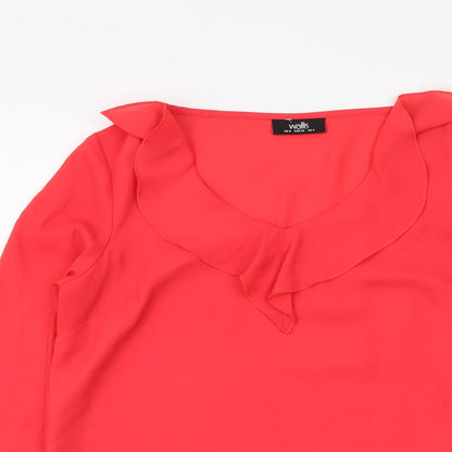 Womens UK Size 8 Wallis Red Basic Blouse