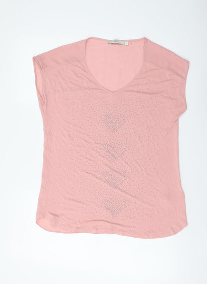 Womens UK Size 10 NEXT Pink Basic T-Shirt