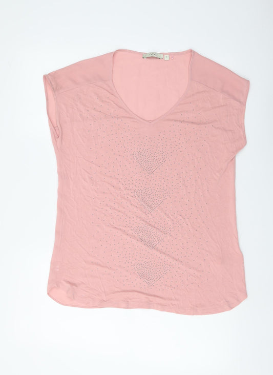 Womens UK Size 10 NEXT Pink Basic T-Shirt
