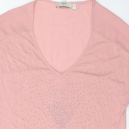 Womens UK Size 10 NEXT Pink Basic T-Shirt