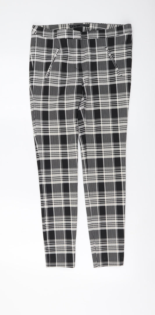 Womens UK Size S Zara Regular Fit  Black Trousers