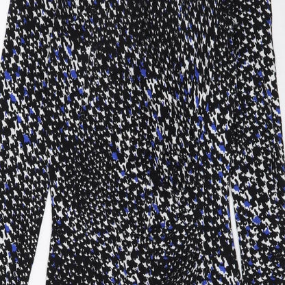 F&F Womens Black Geometric Viscose Bodycon Size 8 Boat Neck Pullover