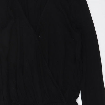 Boohoo Womens Black Polyester Playsuit One-Piece Size 6 Pullover