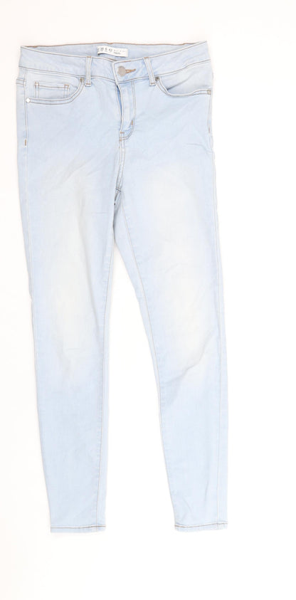 Denim & Co. Womens Blue Cotton Skinny Jeans Size 10 Regular Zip