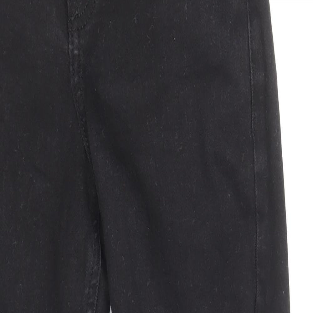 Topshop Womens Black Cotton Skinny Jeans Size 24 in Regular Zip
