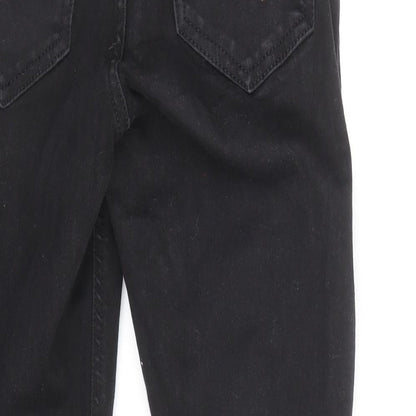 Topshop Womens Black Cotton Skinny Jeans Size 24 in Regular Zip