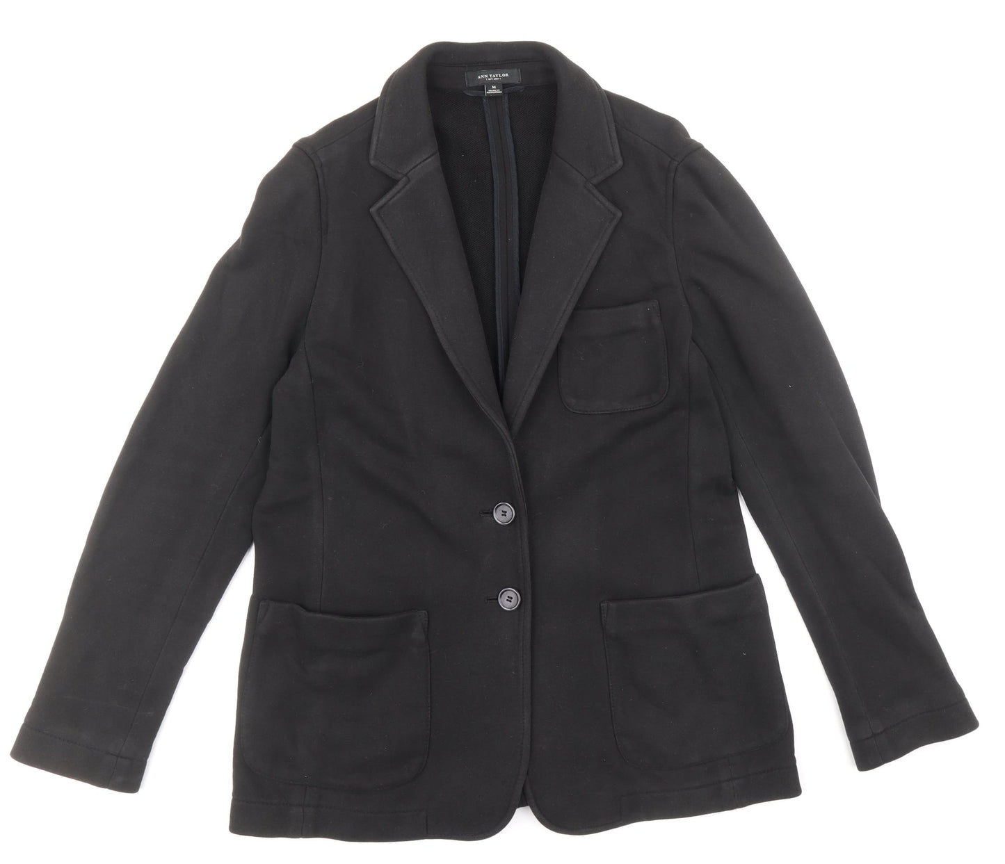 Ann Taylor Womens Black Jacket Blazer Size M Button
