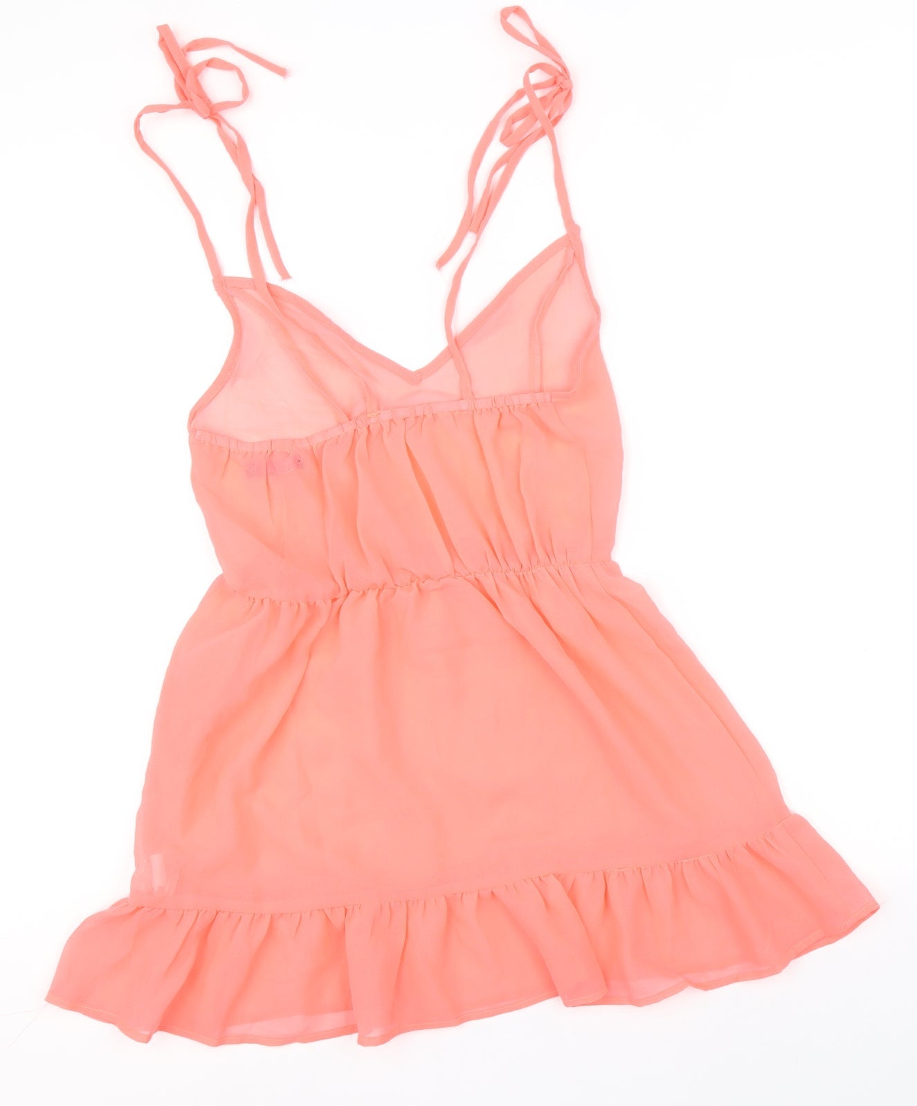 Boohoo Womens Pink Polyester Mini Size S V-Neck Tie