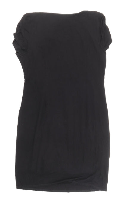 Kaliko Womens Black Viscose Sheath Size 16 Boat Neck Pullover