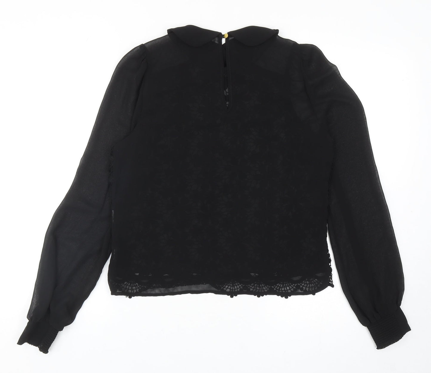 Womens UK Size 10 Warehouse Black Basic Blouse