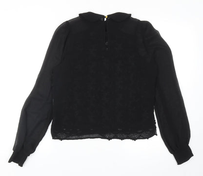 Womens UK Size 10 Warehouse Black Basic Blouse