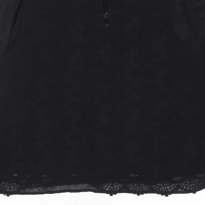 Womens UK Size 10 Warehouse Black Basic Blouse