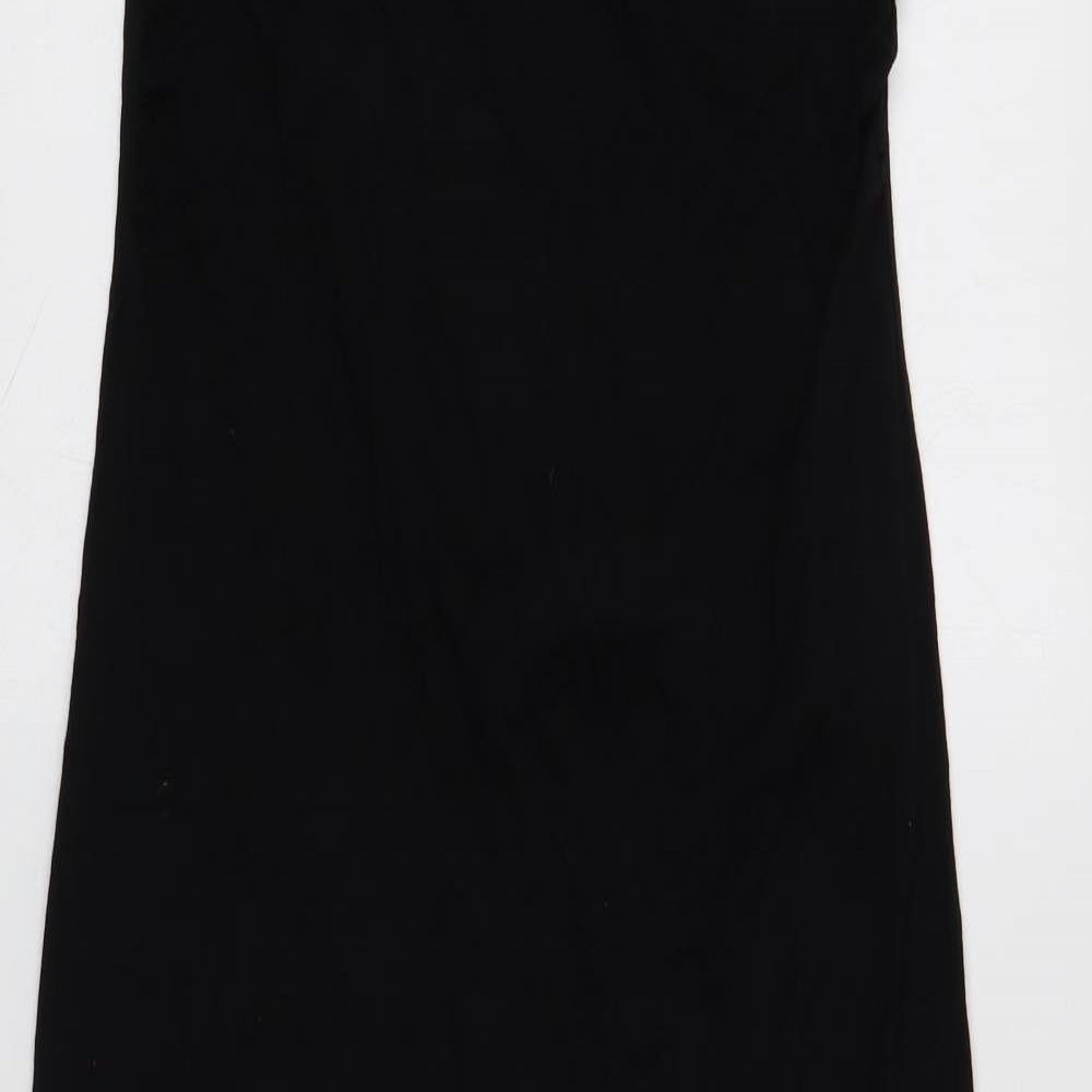 NEXT Womens Black Herringbone Viscose A-Line Size 10 Mock Neck Pullover